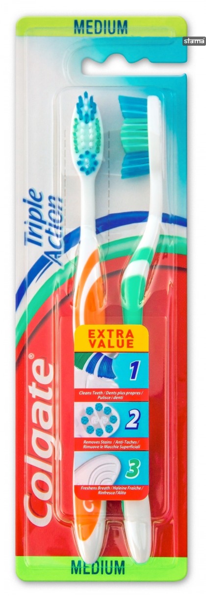 Colgate periuta de dinti Triple Action Medium 2buc