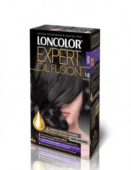 Loncolor vopsea pentru par Expert Oil Fusion 1.0 Negru