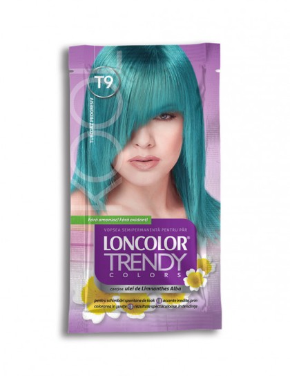 Loncolor vopsea pentru par Trendy T9 Turcoaz progresiv