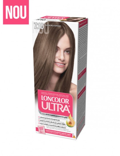 Loncolor vopsea pentru par Ultra 7.10 Blond bej cenusiu