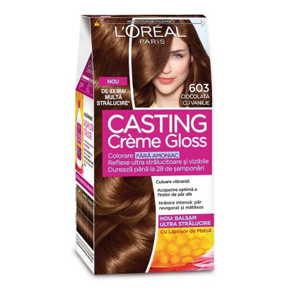 Loreal vopsea de par semi-permanenta Casting Creme Gloss 603 Ciocolata cu vanilie