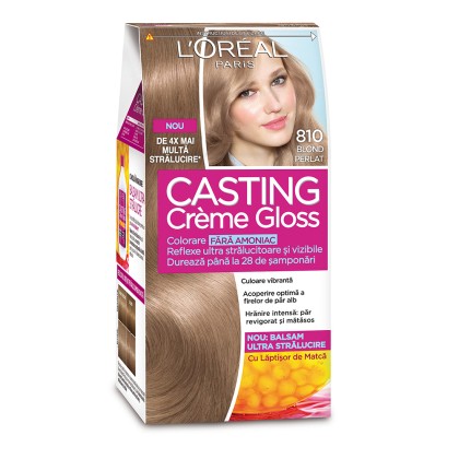 Loreal vopsea de par semi-permanenta Casting Creme Gloss 810 Blond perlat