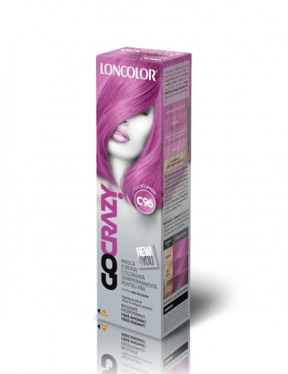 Loncolor GoCrazy masca crema coloranta semipermanenta C96 GoCyclamen