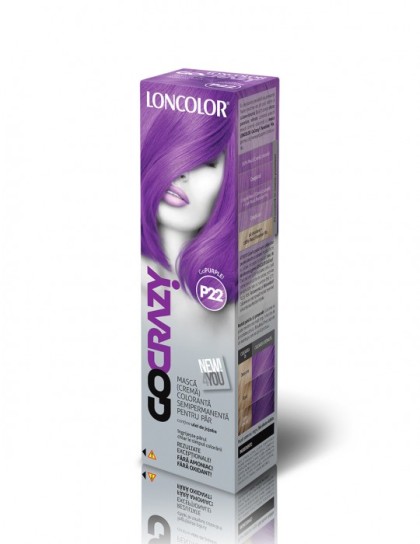 Loncolor GoCrazy masca crema coloranta semipermanenta P22 GoPurple