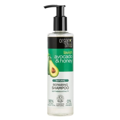 Organic Shop sampon pentru repararea parului Lavish Avocado and Honey 280ml