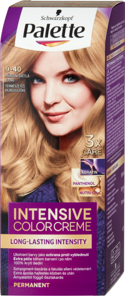 Palette vopsea de par Intensive Color Creme 9-40 Blond deschis natural