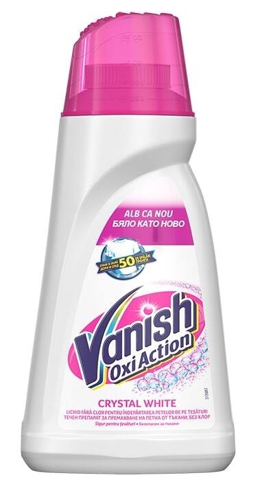 Vanish solutie pentru indepartarea petelor de pe rufe albe OxiAction 1l White