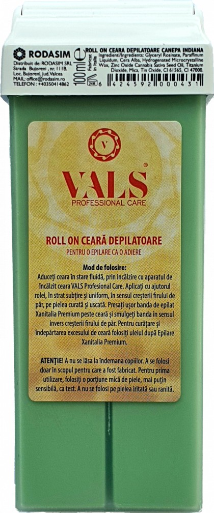 Vals ceara depilatoare cu aplicator roll-on 100ml Canepa indiana