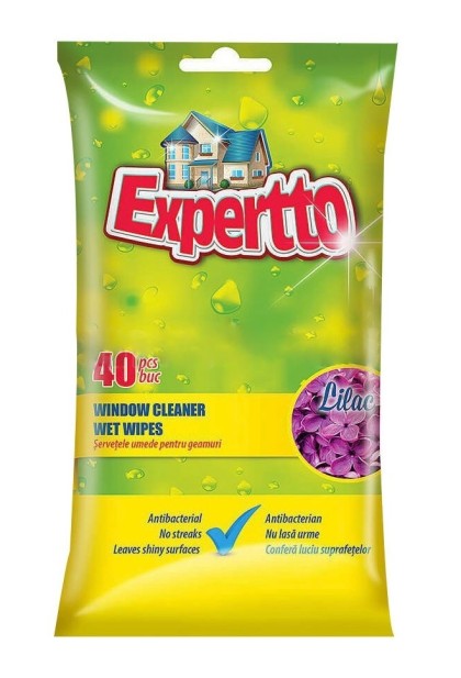 Expertto servetele umede pentru geamuri 40 bucati