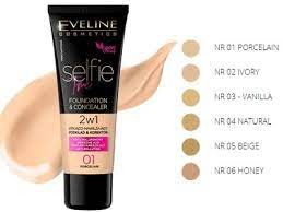 Eveline fond de ten si corector 2in1 Selfie True 30ml 01 Porcelain