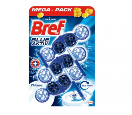 Bref Blue Aktiv Chloryne Odorizant pentru Toaleta, 3 x 50g